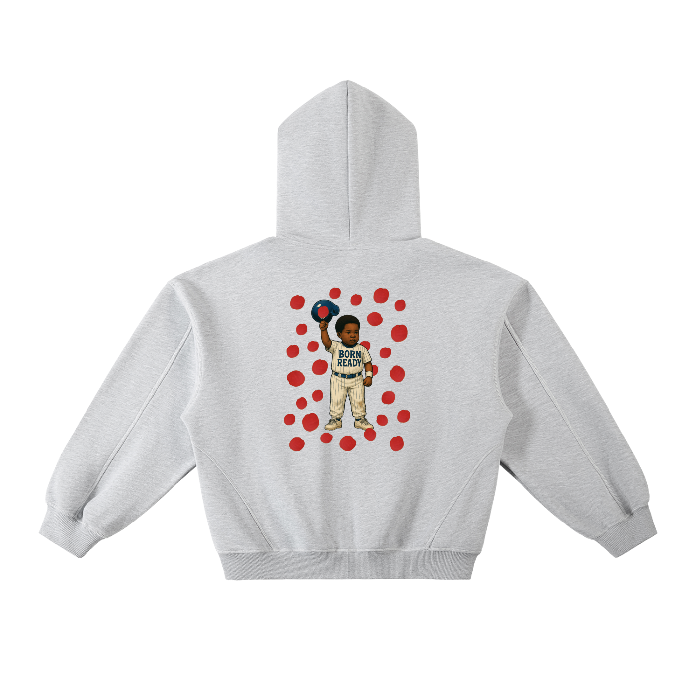 Contrast-Stitched Boxy Fleece Hoodie