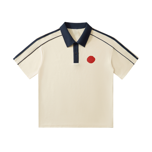 Contrast Collar Short-Sleeve Polo Shirt